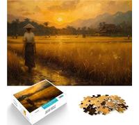 Puzzle 1000 pezzi per adolescenti Risaia al tramonto Giocattoli educativi per l'apprendimento Giochi per famiglie Opera d'arte 38x26cm