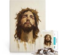 Puzzle 1000 pezzi per adolescenti Ritratto astratto di Gesù Cristo Gioco impegnativo con pezzi completamente interconnessi di forma casuale 75x50cm