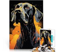 Puzzle 1000 pezzi per adolescenti Ritratto di cane nero Giocattolo educativo intellettuale decomprimente Regali di Babbo Natale segreto 50x70cm