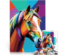 Puzzle 1000 pezzi per adolescenti Ritratto di cavallo wpap Gioco impegnativo e gioco in famiglia Lista dei desideri con Babbo Natale 52x38cm