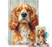 Puzzle 1000 pezzi per adolescenti Ritratto di Cocker Spaniel dorato Difficile e sfidante Attività divertenti a casa, regali di compleanno, regali di viaggio, 75x50cm