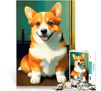 Puzzle 1000 pezzi per adolescenti Ritratto di Corgi sorridente Vacanza a casa: uccidere il tempo Decorazioni e regali unici per la casa 75x50cm