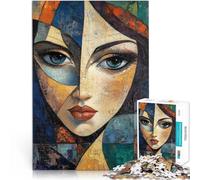 Puzzle 1000 pezzi per adolescenti Ritratto di donna astratta Riduzione dello stress interessante Migliorare l'amore tra le coppie 38x26cm
