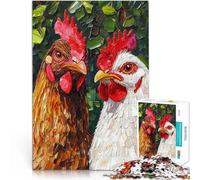 Puzzle 1000 pezzi per adolescenti Ritratto di due polli Antistress Vacanza in patria Uccidere il tempo con poster abbinato e foglio di quiz 75x50cm