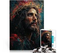 Puzzle 1000 pezzi per adolescenti Ritratto di Gesù Cristo Allena il tuo cervello e le tue mani Migliorare l'amore tra le coppie 75x50cm