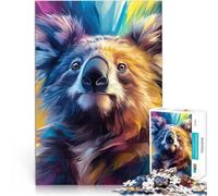 Puzzle 1000 pezzi per adolescenti Ritratto di koala in colori vivaci Gioco impegnativo Ogni pezzo è unico - Gioco divertente e stimolante per tutta la famiglia 52x38cm