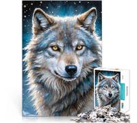Puzzle 1000 pezzi per adolescenti Ritratto di lupo grigio in inverno - Lunar Wilderness Taglio di precisione Regalo di opere d'arte 75x50cm