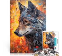 Puzzle 1000 pezzi per adolescenti Ritratto di lupo in autunno Vacanza a casa: uccidere il tempo è ideale come regalo per tutta la famiglia 38x26cm