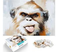 Puzzle 1000 pezzi per adolescenti Ritratto di scimmia giocosa Gioco impegnativo e gioco in famiglia Collezione di artisti, Belle arti 75x50cm
