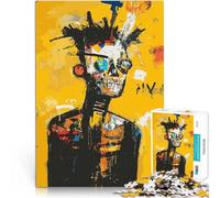 Puzzle 1000 pezzi per adolescenti Ritratto di uomo in stile Basquiat giallo apprendimento educativo offerte come regali per tutta la famiglia 75x50cm