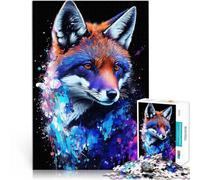 Puzzle 1000 pezzi per adolescenti Ritratto di volpe al neon Giocattolo educativo per l'apprendimento Migliorare l'amore tra le coppie 75x50cm