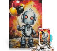 Puzzle 1000 pezzi per adolescenti Robot con palloncini Giocattolo educativo intellettuale decomprimente con poster abbinato e foglio di quiz 75x50cm