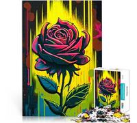 Puzzle 1000 pezzi per adolescenti Rosa scarabocchiata Giocattolo educativo intellettuale decomprimente Collezione di artisti, Belle arti 38x26cm