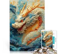Puzzle 1000 pezzi per adolescenti Ryujin Re dei Draghi Bianchi Giocattolo educativo antistress offerte come regali per tutta la famiglia 38x26cm