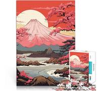 Puzzle 1000 pezzi per adolescenti sakura montagna giapponese Riduzione dello stress interessante offerte come regali per tutta la famiglia 38x26cm