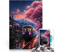 Puzzle 1000 pezzi per adolescenti Sakura Sunset Express per il giocattolo di sfida del gioco educativo Adatto per la decorazione del desktop 52x38cm