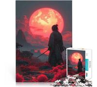 Puzzle 1000 pezzi per adolescenti Samurai Cherry Moon Giappone Riduzione dello stress interessante Lista dei desideri con Babbo Natale 52x38cm