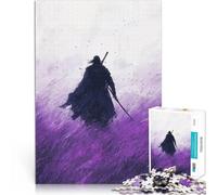 Puzzle 1000 pezzi per adolescenti Samurai nel campo viola Allena il tuo cervello e le tue mani Adatto per la decorazione del desktop 75x50cm