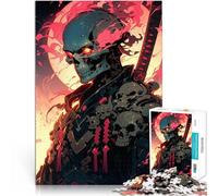 Puzzle 1000 pezzi per adolescenti Samurai Teschio Infuocato Gioco intellettuale giocattolo Decorazioni e regali unici per la casa 75x50cm
