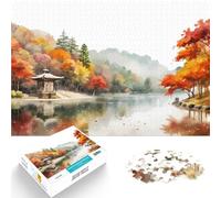 Puzzle 1000 pezzi per adolescenti Scena autunnale del lago Vacanza a casa: uccidere il tempo offerte come regali per tutta la famiglia 38x26cm