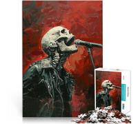 Puzzle 1000 pezzi per adolescenti Scheletro Rock Star per il giocattolo di sfida del gioco educativo con poster abbinato e foglio di quiz 75x50cm