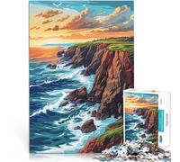 Puzzle 1000 pezzi per adolescenti Scogliere al tramonto sul mare Gioco intellettuale giocattolo Adatto per la decorazione del desktop 75x50cm