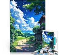 Puzzle 1000 pezzi per adolescenti Sentiero rurale per il giocattolo di sfida del gioco educativo con poster abbinato e foglio di quiz 38x26cm