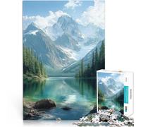 Puzzle 1000 pezzi per adolescenti Serenità del lago di montagna giocattoli educativi per l'apprendimento Lista dei desideri con Babbo Natale 38x26cm
