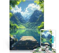Puzzle 1000 pezzi per adolescenti Serenità del lago di montagna Per il divertimento in famiglia Regalo di compleanno, regali, arte murale 50x70cm