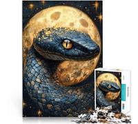 Puzzle 1000 pezzi per adolescenti Serpente Cosmico e Luna Dorata Gioco intellettuale giocattolo Adatto per la decorazione del desktop 75x50cm