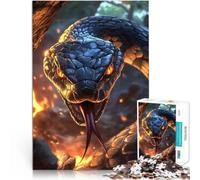 Puzzle 1000 pezzi per adolescenti Serpente nero di fuoco Antistress Vacanza in patria Uccidere il tempo perché è ideale come regalo per tutta la famiglia 38x26cm
