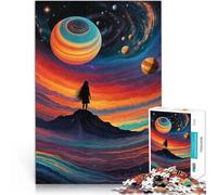 Puzzle 1000 pezzi per adolescenti Silhouette Cosmica Sotto i Vortici dei Cieli Galattici - Unico Sopravvissuto Giochi Giocattoli Regalo Idee regalo 75x50cm