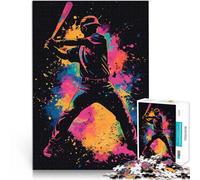 Puzzle 1000 pezzi per adolescenti Silhouette di giocatore di baseball Giochi divertenti Attività divertenti a casa, regali di compleanno, regali di viaggio, 75x50cm