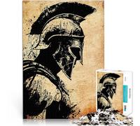 Puzzle 1000 pezzi per adolescenti Silhouette di guerriero spartano sfida educativa con pezzi completamente interconnessi di forma casuale 75x50cm