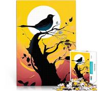 Puzzle 1000 pezzi per adolescenti Silhouette di uccello sul ramo Gioco impegnativo e gioco in famiglia Adatto per la decorazione del desktop 75x50cm