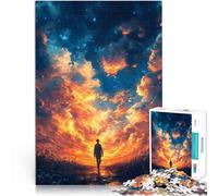 Puzzle 1000 pezzi per adolescenti Silhouette sotto il cielo stellato Gioco rompicapo Ogni pezzo è unico - Gioco divertente e stimolante per tutta la famiglia 38x26cm