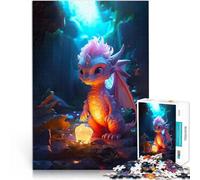 Puzzle 1000 pezzi per adolescenti Simpatico cucciolo di drago fantasy Sollievo dallo stress Ogni pezzo è unico - Gioco divertente e stimolante per tutta la famiglia 50x70cm