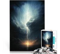 Puzzle 1000 pezzi per adolescenti Skyline della città dei fulmini Giochi educativi fai da te Lista dei desideri con Babbo Natale 50x70cm