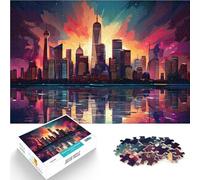Puzzle 1000 pezzi per adolescenti Skyline della città moderna Giocattoli di gioco impegnativi Adatto per la decorazione del desktop 38x26cm