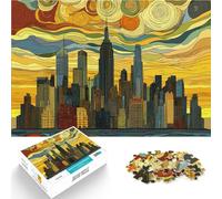 Puzzle 1000 pezzi per adolescenti Skyline di New York City in Van Gogh Street Giocattoli antistress Adatto per la decorazione del desktop 38x26cm