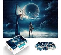 Puzzle 1000 pezzi per adolescenti Sogni spaziali nel basket Gioco di famiglia antistress sfida difficile Regalo di compleanno, regali, arte murale 38x26cm