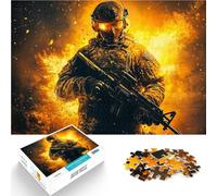 Puzzle 1000 pezzi per adolescenti Soldato in fiamme Difficile da completare ma divertente e umoristico Gioco educativo per compleanno e Natale 52x38cm