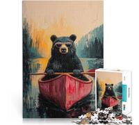 Puzzle 1000 pezzi per adolescenti Solo un orso tranquillo in canoa Gioco a quiz Ogni pezzo è unico - Gioco divertente e stimolante per tutta la famiglia 52x38cm