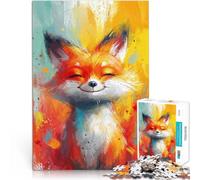 Puzzle 1000 pezzi per adolescenti Sorriso beato della volpe Allena il tuo cervello e le tue mani Collezione di artisti, Belle arti 52x38cm