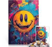 Puzzle 1000 pezzi per adolescenti Sorriso Pazzesco Faccia Colorata Giochi educativi fai da te è ideale come regalo per tutta la famiglia 52x38cm
