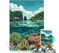 Puzzle 1000 pezzi per adolescenti Sott'acqua a Raja Ampat giocattoli educativi per l'apprendimento Lista dei desideri con Babbo Natale 52x38cm