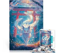 Puzzle 1000 pezzi per adolescenti Spirito della volpe kitsune bianca Difficile Duro Decorazione murale Regali unici per compleanno e Natale 38x26cm