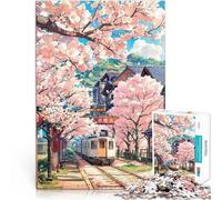 Puzzle 1000 pezzi per adolescenti Stazione di Sakura per il giocattolo di sfida del gioco educativo Regalo di compleanno, regali, arte murale 75x50cm
