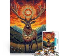 Puzzle 1000 pezzi per adolescenti Stile artistico dei cervi Riduzione dello stress interessante offerte come regali per tutta la famiglia 38x26cm
