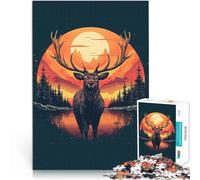 Puzzle 1000 pezzi per adolescenti stile artistico realistico dei cervi Gioco educativo per famiglie Migliorare l'amore tra le coppie 38x26cm